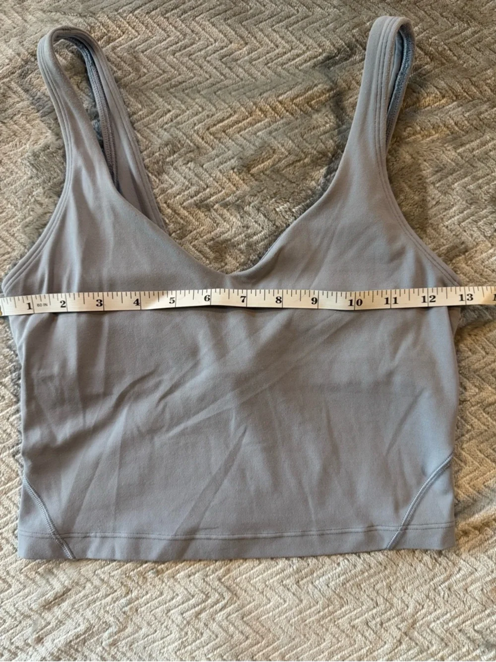 Lululemon Sports Bra Crop Tank Grey Sage/Light Blue Size 4